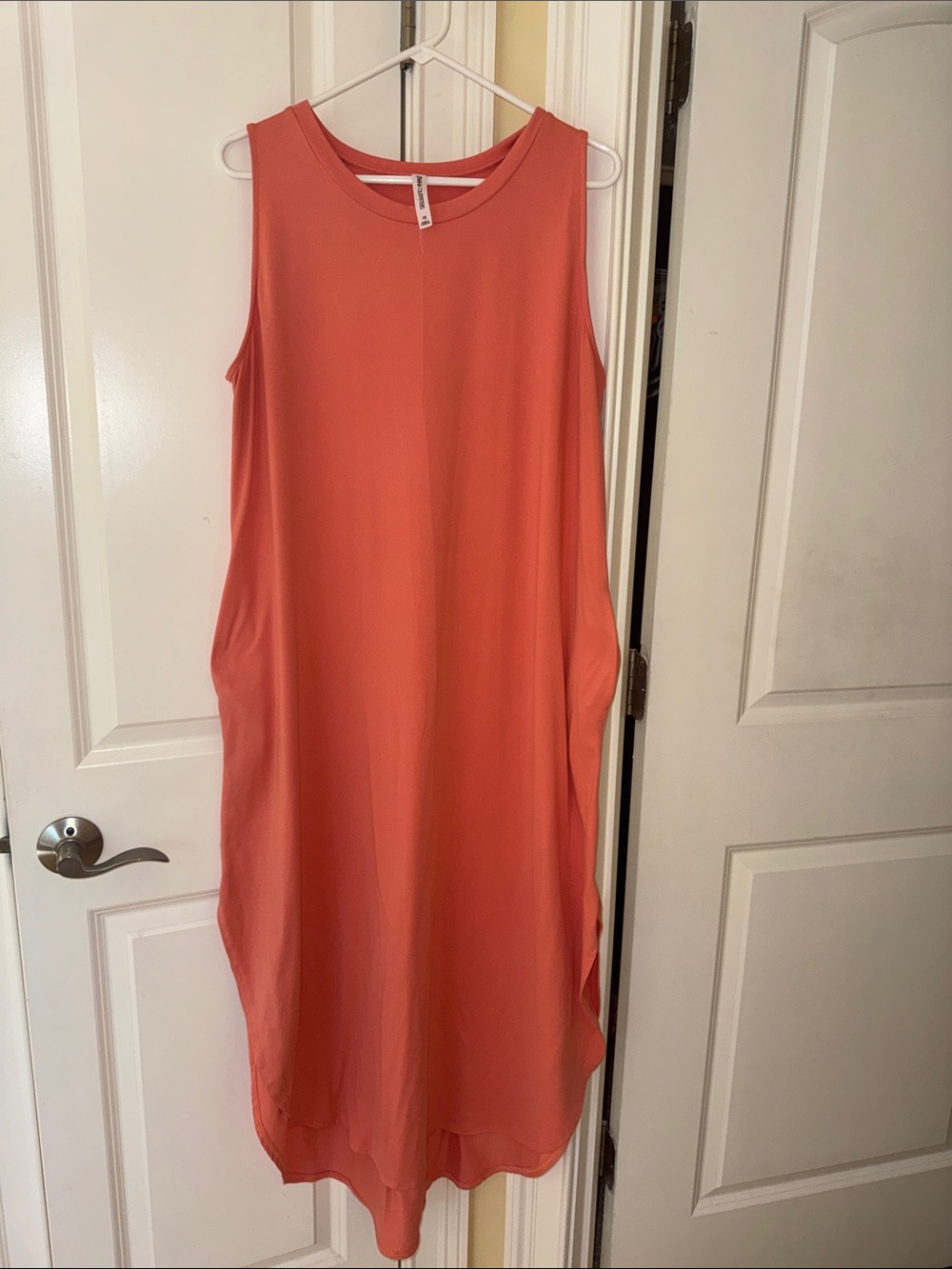 Zenana Outfitters Coral-Orange Sleeveless Maxi Dress